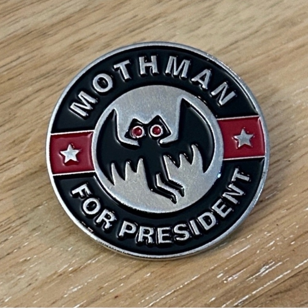 Mothman for President Enamel Pin NEW cryptid brooch